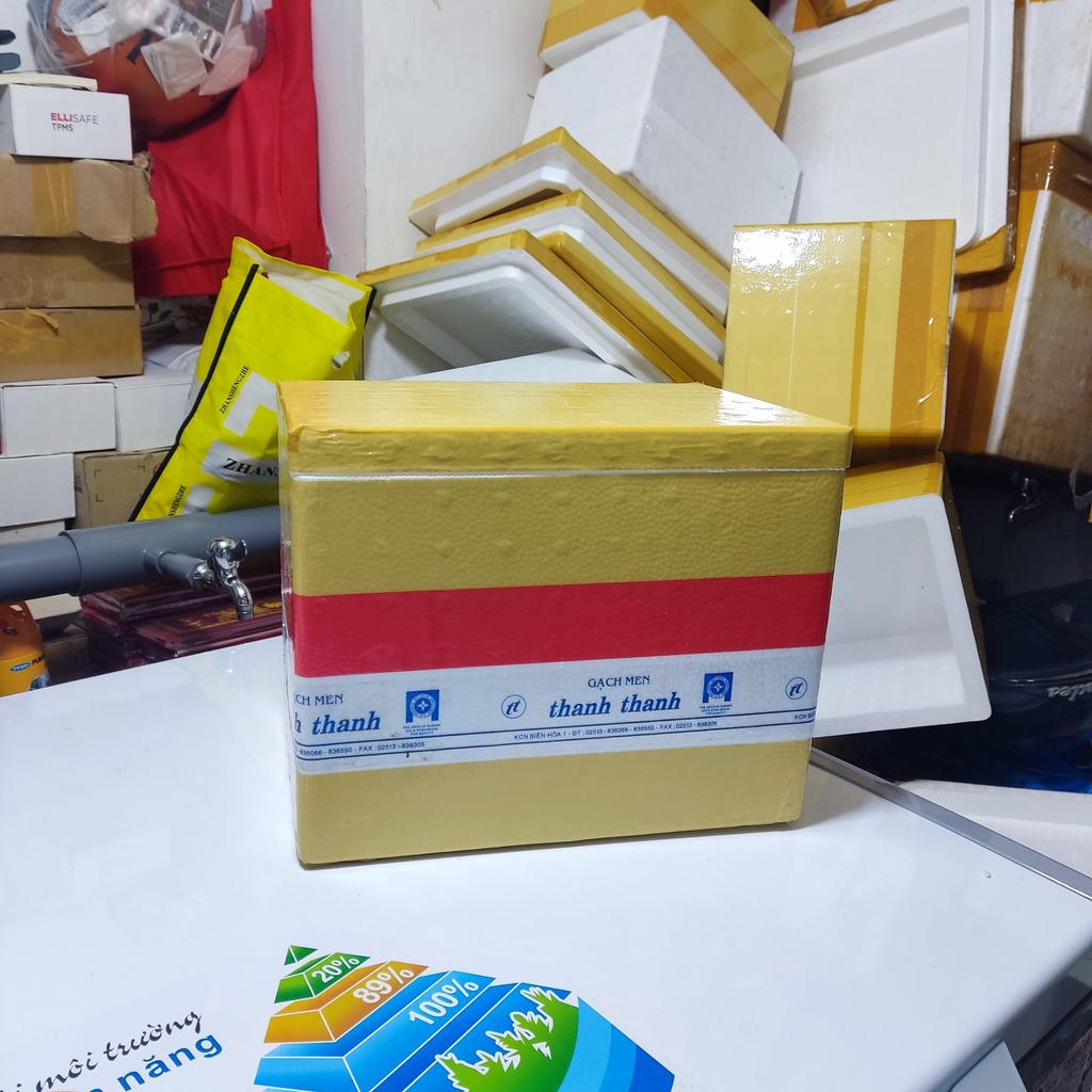 Thùng xốp giữ nhiệt 31x22x25 cm đa năng đựng đá hải sản hoa quả đựng đồ trồng cây nuôi cá [hộp xốp] - dagelDuongTri.Com