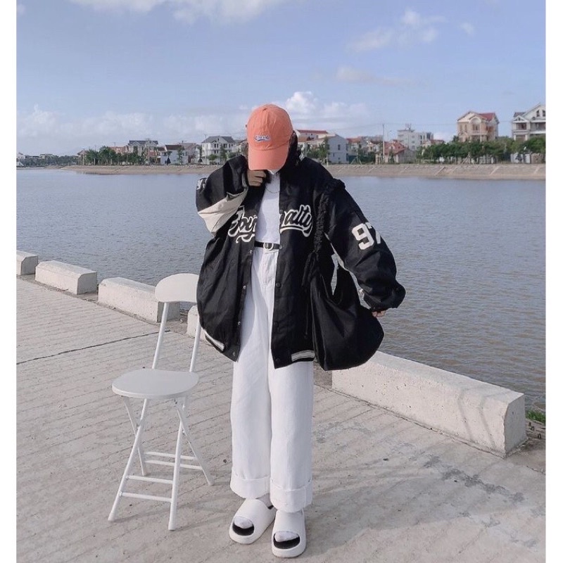 Áo Bomber Unisex Dáng Rộng Royalty Chất GIÓ 2 Lớp Dày Dặn Cao Cấp,Áo Khoác Bóng Chày Nam Nữ Phong Cách Hàn Quốc