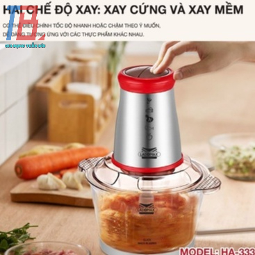 Máy xay thịt Ladomax Ha-333 cối thủy tinh dung tích 2L công suất 400W - Hàng chính hãng BH 12 tháng