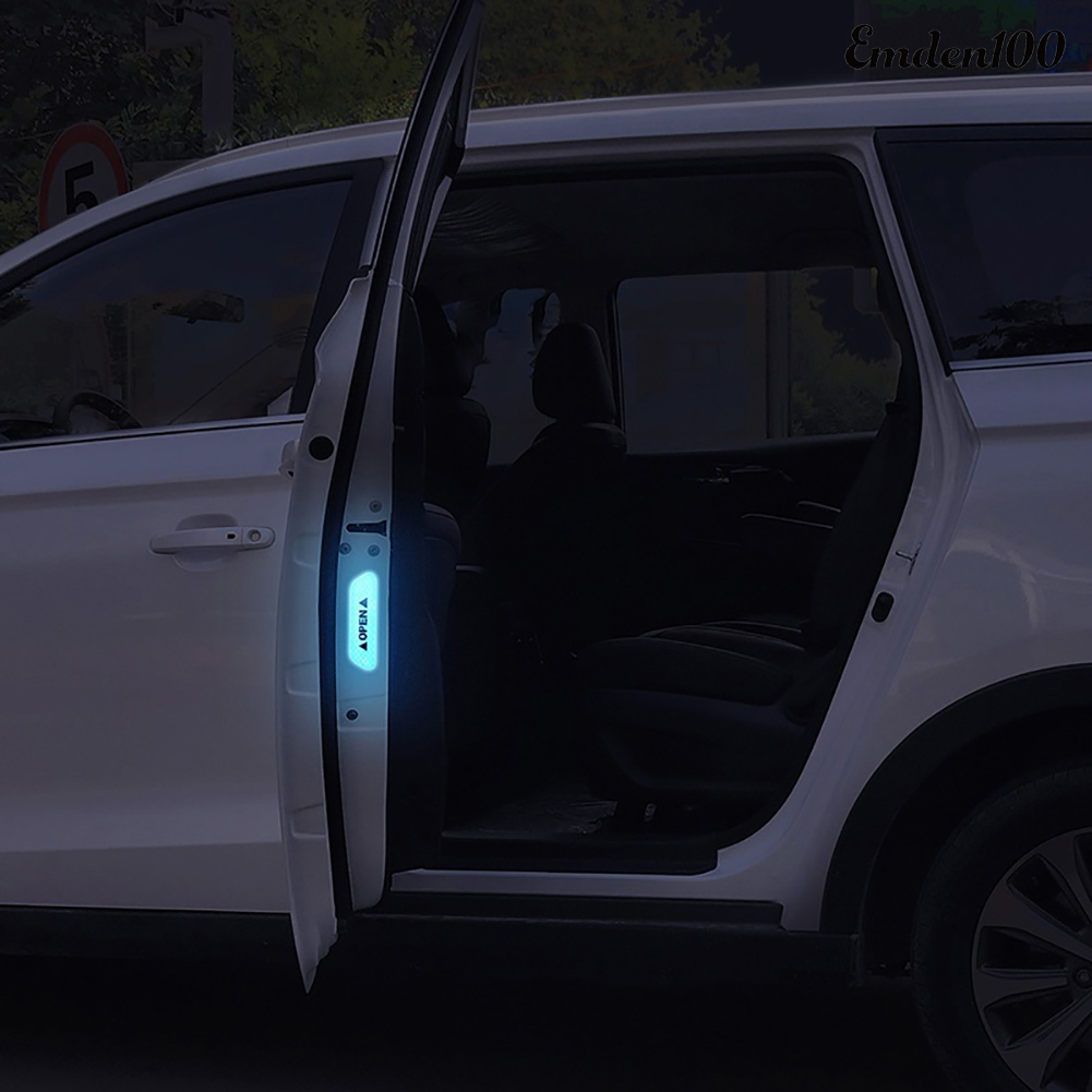 Bộ 4 Miếng Dán Phản Quang Cảnh Báo Mở Cửa Xe Ô Tô