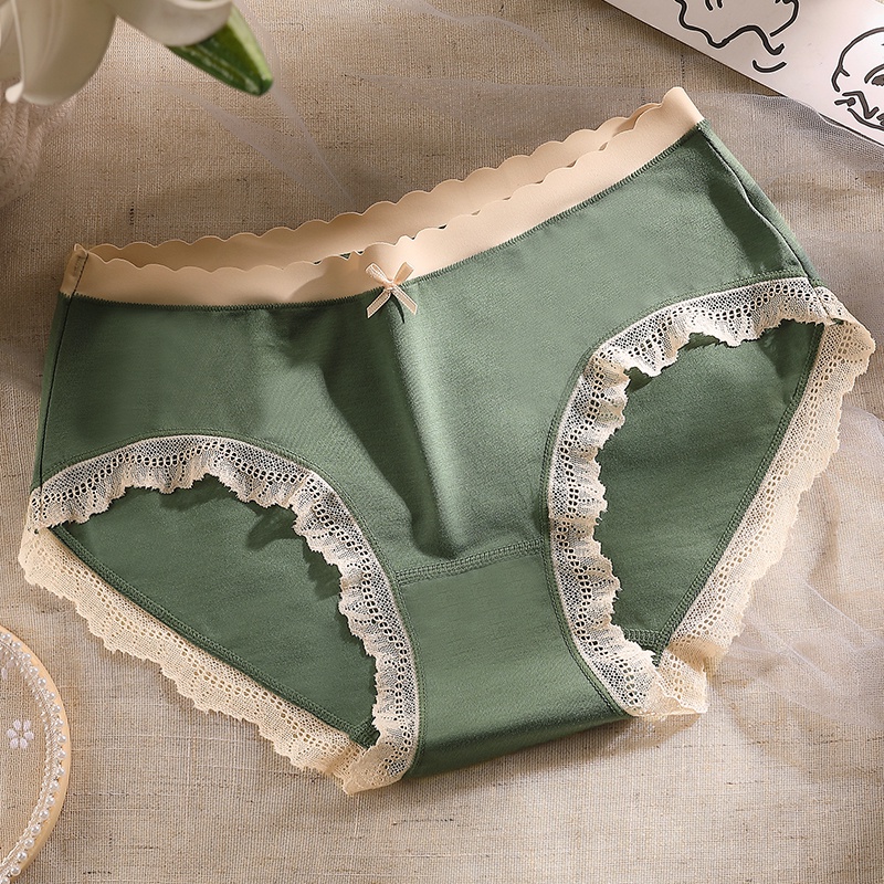 Quần lót AOWEINISI phối ren thoáng khí kháng khuẩn chất lượng cao thời trang dành cho nữ