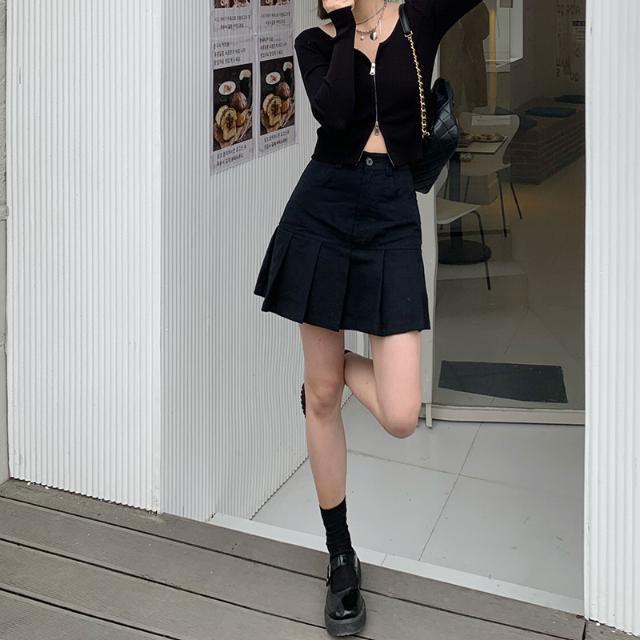 Chân Váy Lưng Cao Xếp Ly Phong Cách Retro Hàn Quốc Thời Trang Mùa Hè Cho Nữ | BigBuy360 - bigbuy360.vn