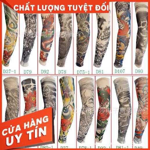 Ống Tay Xăm Hình  Xăm Tatoo Tattoo Chống Nắng Màu Ngẫu Nhiên - NEW ( hàng sẵn )