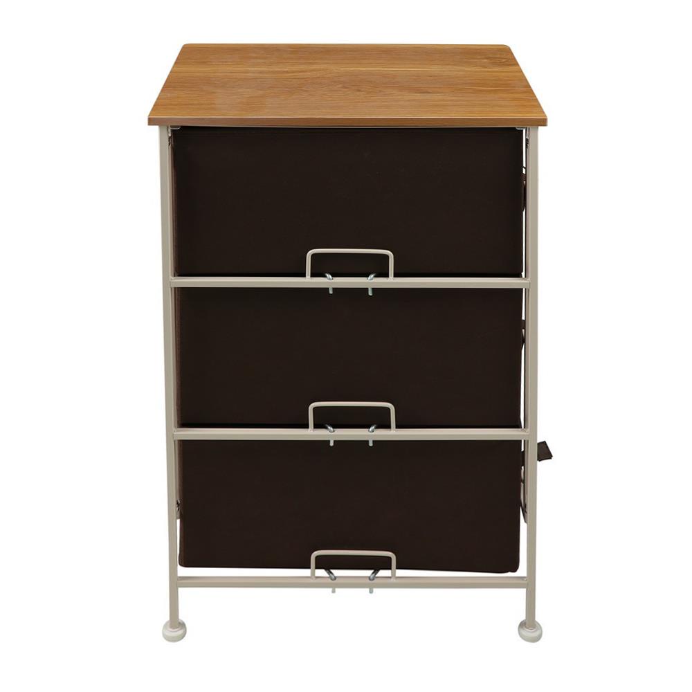 HomeBase STACKO Tủ vải 3 tầng khung thép THYME W45xH76xD30cm màu kem