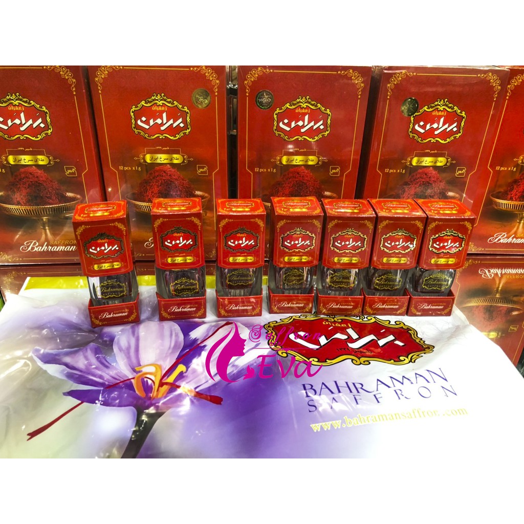 1gr Saffron Negin Iran Chính Hãng Thương Hiệu Bahraman (hộp dài)/Nhụy Hoa Nghệ Tây Iran Loại Negin