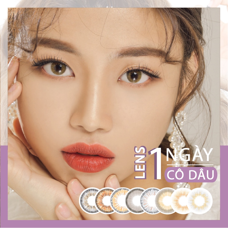 [𝐂𝐨̂ 𝐃𝐚̂𝐮] Lens 1 Ngày ANN365 Tone Nâu Cho Cô Dâu Cận Từ 0 Độ Đến 8 Độ