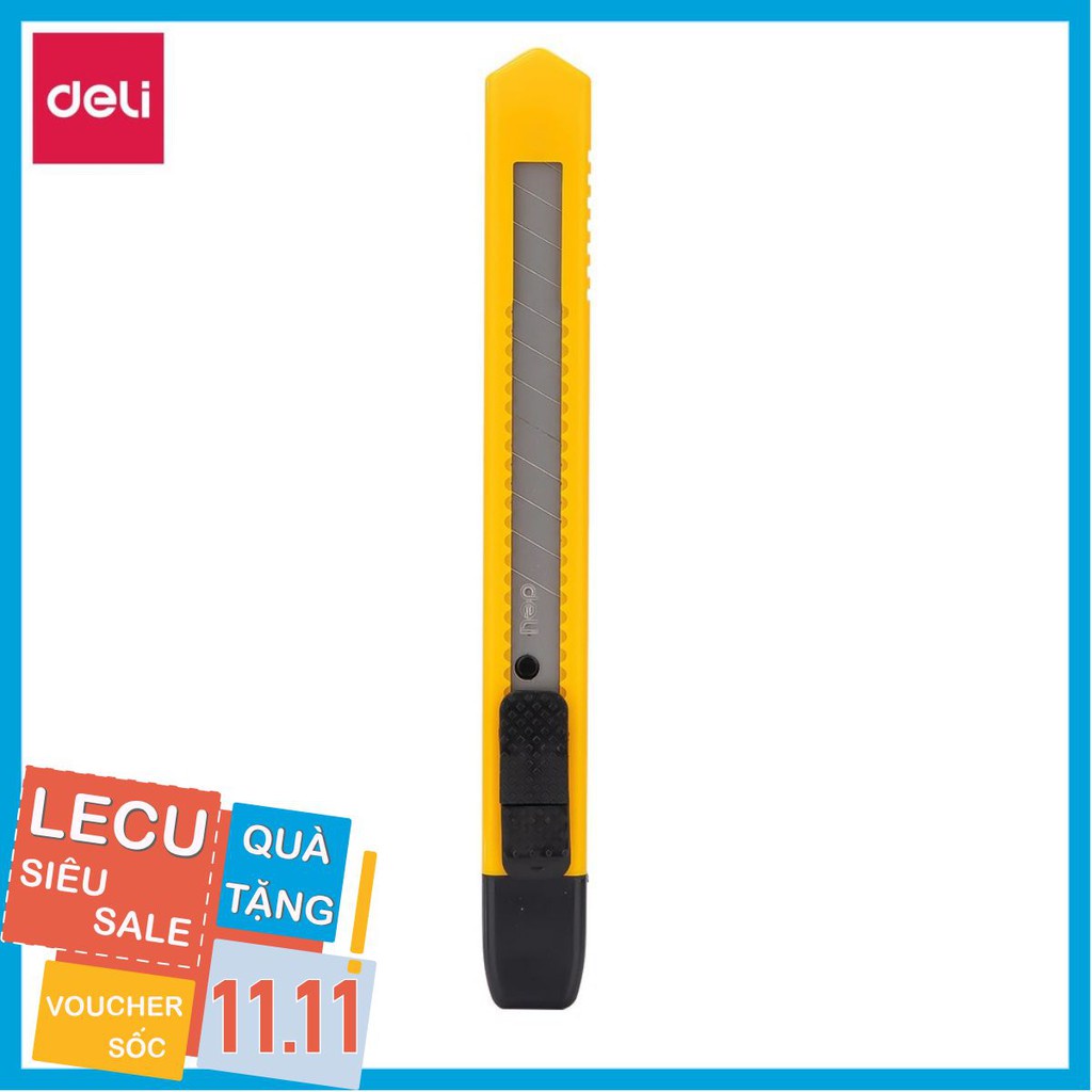 Dao Rọc Giấy Deli Cỡ Nhỏ - Lưỡi Thép Sắc Bén, Siêu Bền - Hệ Thống Khóa Cố Định Tự Động - E2051