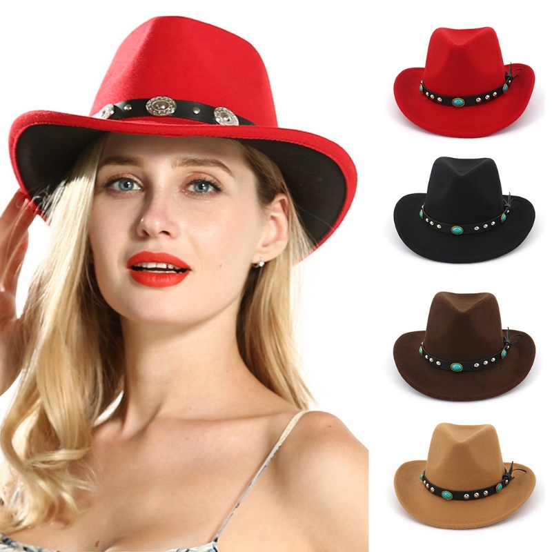 Mũ Cao Bồi Rộng Vành Phong Cách Dân Tộc Phương Tây Cho Nữ