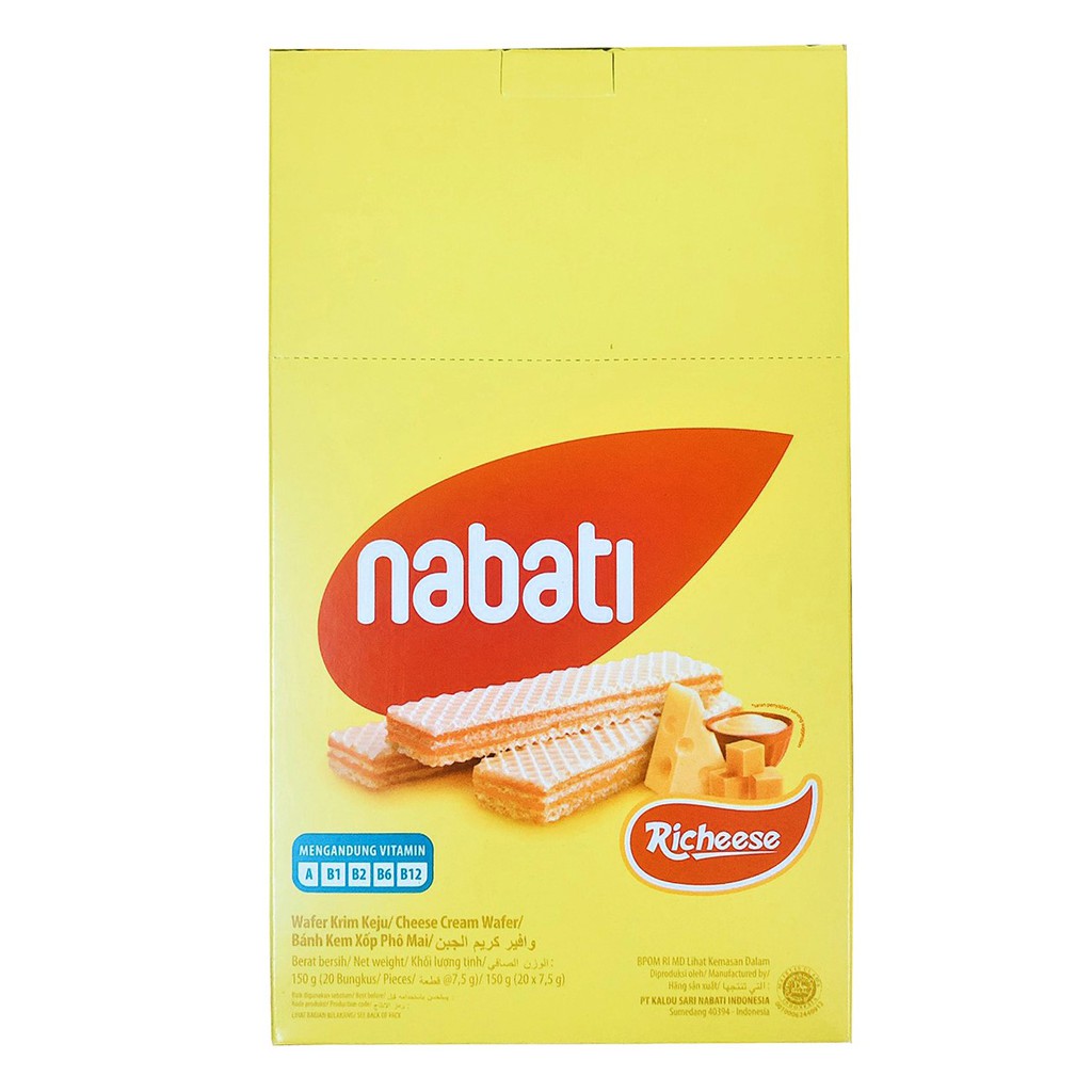  Bánh Xốp Nabati Phô Mai Cheese Wafer 150g (Hộp 20 thanh)
