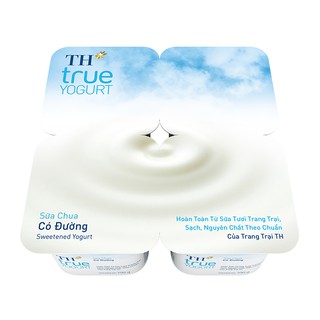 Lốc 4 hộp Sữa chua TH True Milk có đường