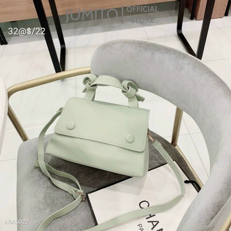 Túi xách nữ đeo chéo cầm tay khóa cúc quai thắt nơ siêu đẹp JUMITO SF392