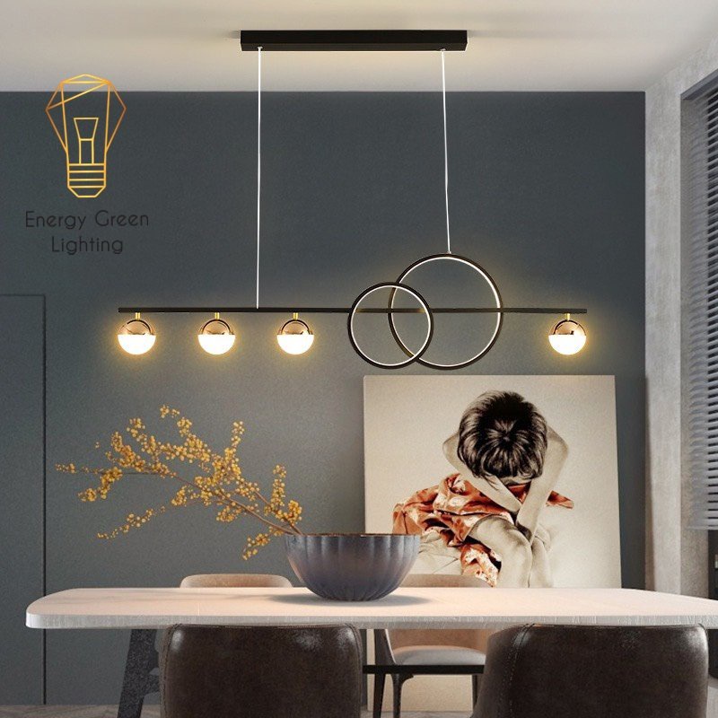 Đèn Thả 6 Bóng Energy Green Lighting DGT-2096 Vàng ,DGT-1508 Đen - 3 Chế Độ Ánh Sáng - Decor Trang Trí Phòng Ăn,Khách