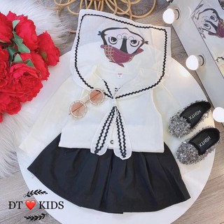 set áo và váy thuỷ thủ cho bé gái