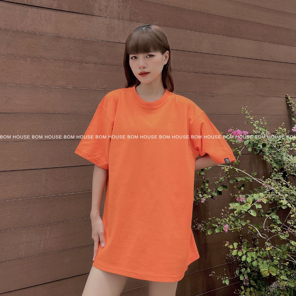 Áo Thun Unisex BOM HOUSE Basic Phông Trơn Nam Nữ Ulzzang Chất Liệu Cotton 2C