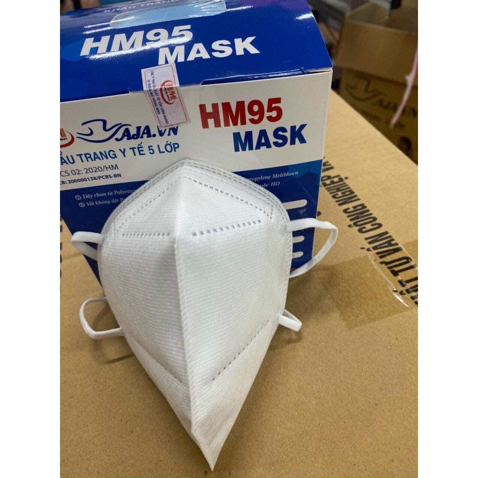 1 hộp 25 Chiếc Khẩu Trang HM95 Mask 5 Lớp không van Chống Bụi Mịn PM2.5 Ôm Sát Có kẹp Chắc Chắn Ở Sống Mũi