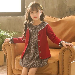 Set váy kèm áo cardigan cho bé gái siêu xinh