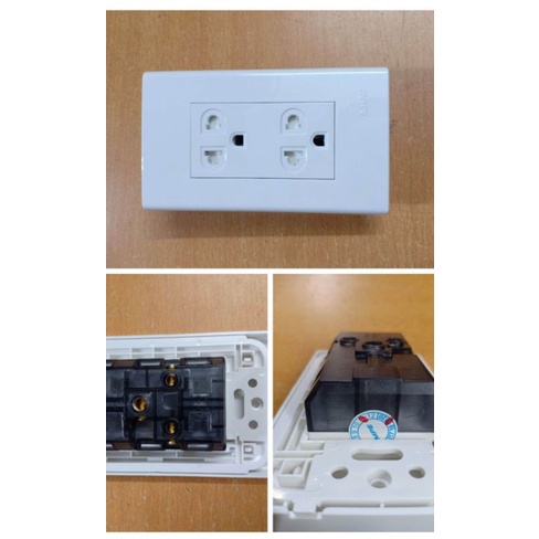 (Combo bộ ổ cắm đôi 3 chấu MPE-A60 (A6UES2)