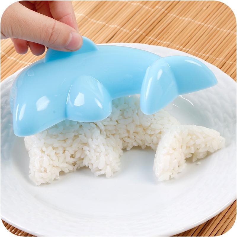 Combo 4 khuôn ép cơm bento hình thú cá heo, hoa, thỏ cho bé ăn dặm