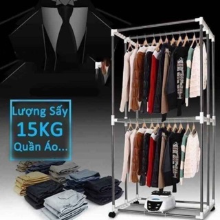 Khung INOX của tủ sấy quần áo 2 tầng Khương Bao gồm máy sấy và vỏ