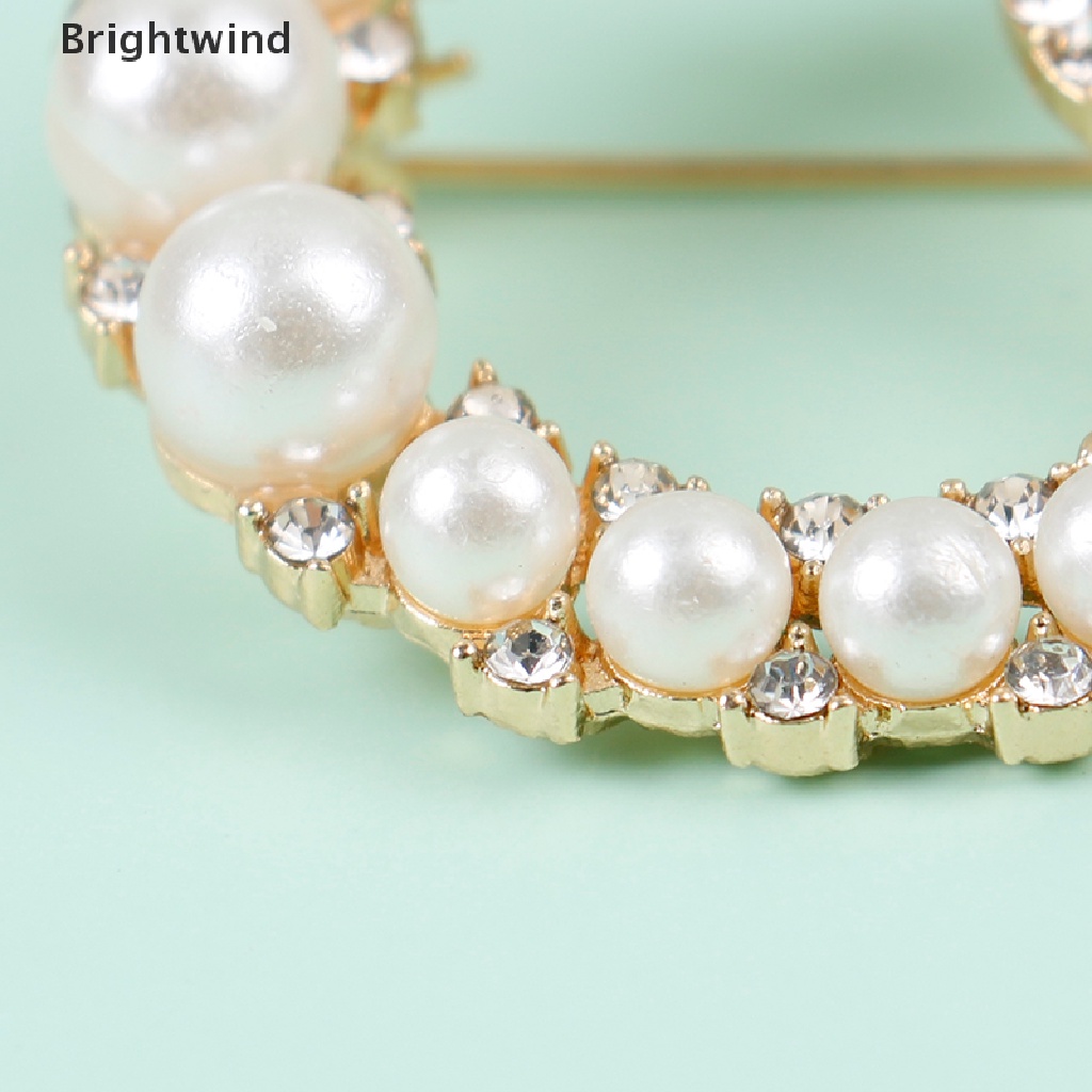 [Brightwind] Pearl Rhinestone Wreath Butterfly Brooch Women Weddings Office Brooch Pins Gifts Hot Sell