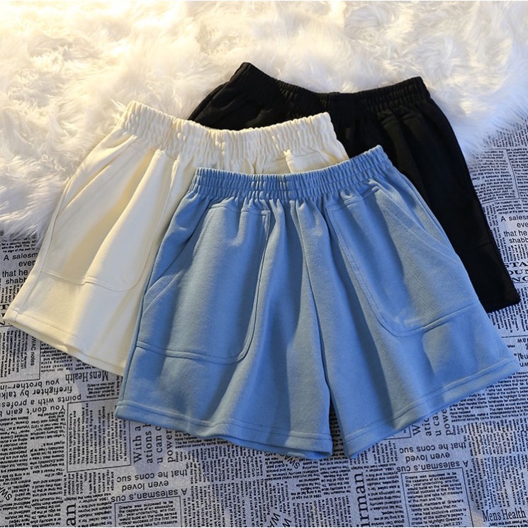 NUZIRO Quần short  thể thao lưng cao 4 màu thời trang mùa hè cho nữ