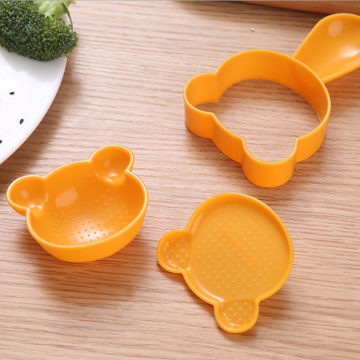 Khuôn Làm Sushi 4 Trong 1 Hình Gấu 3D Dễ Thương