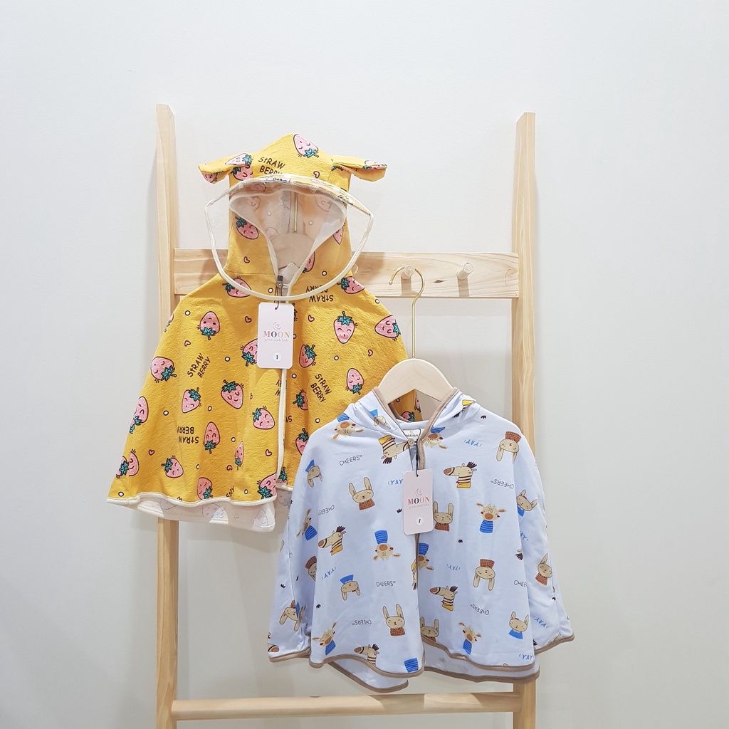 (Hàng thiết kế) Áo choàng chống nắng cho bé kèm tấm chắn có thể tháo rời-Moon kids fashion