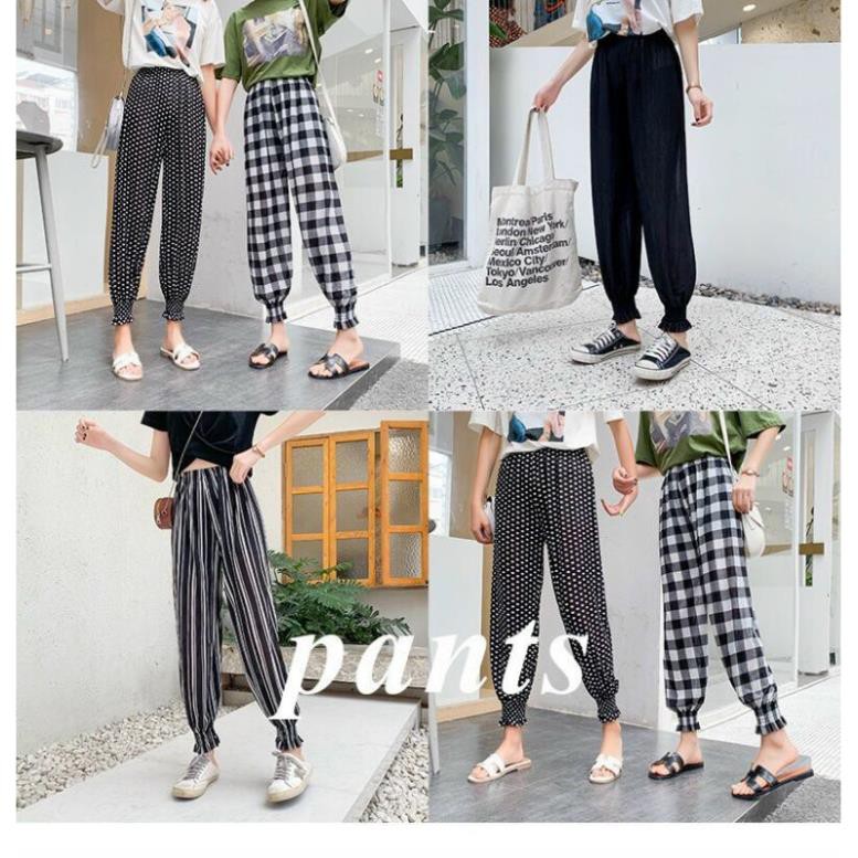 Quần Lụa ulzzang Bo Gấu Hoạ Tiết Dễ Thương,.,.,t