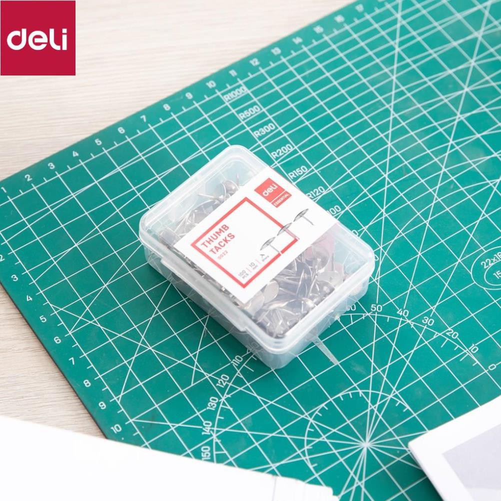 Ghim cài đóng túi #3, 10mm Deli, Bạc - 2 hộp E0022 [Deli]