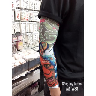 Găng tay hình xăm kiểu Mặt quỷ - W88 (1 cặp)