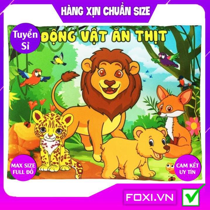 ComBo 4 Sách Vải Giáo dục mầm non Foxi-Chủ đề Động Vật-Dành cho bé Sơ Sinh-kích thích IQ-tưởng tượng-Mẹ dễ dàng vệ sinh