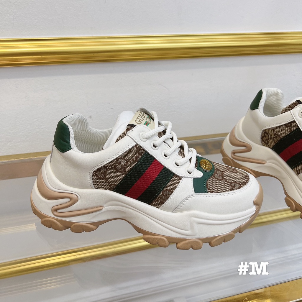 Giầy thể thao nữ đế nâu họa tiết đẹp và chất nâng đế cao Hàng cao cấp full box