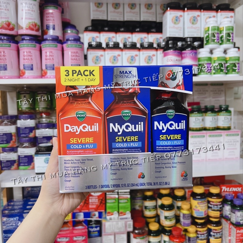 Date 2025 Set 3 Chai Siro V.ic.ks DayQuil & NyQuil Cold & F.lu Se.vere 1.06L