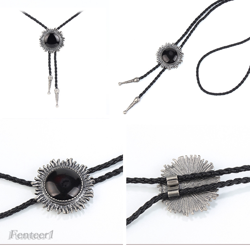 Vòng cổ Da PU Bện Thủ Công Fenteer1 Phong Cách Phương Tây