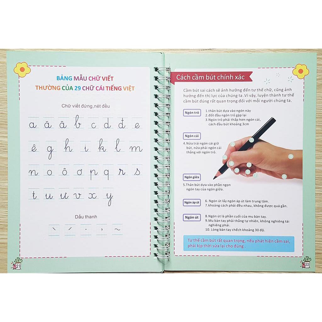 Vở Tập Viết Số và Chữ Tiếng Việt Tự Xóa Thần Kỳ - Gia sư mọi lúc mọi nơi