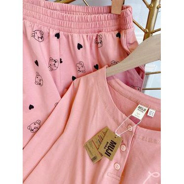 Bộ mặc nhà, đồ bộ nữ quần dài MU.JI họa tiết Little Bear 2021 BTD20