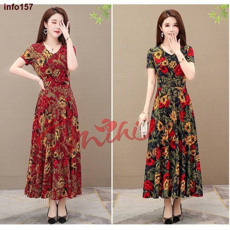 miu-miu♠♚♈Váy Đầm Trung Niên Nữ Cho Mẹ Họa Tiết Dáng Dài V04 - Thời Trang Cho Người Lớn Tuổi Trung Tuổi U40 U50 Giá Rẻ Đ | BigBuy360 - bigbuy360.vn