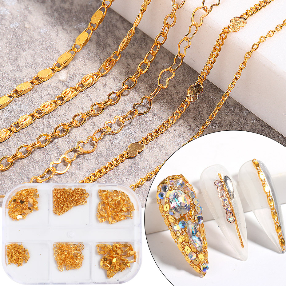 Dây Xích Kim Loại Trang Trí Móng Tay
