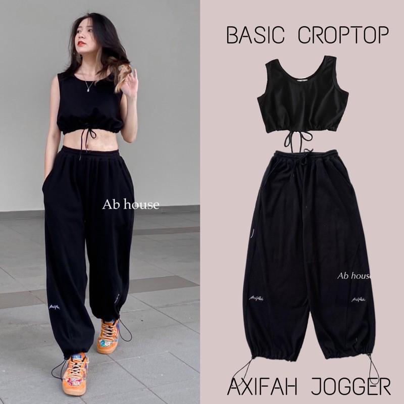 Quần Jogger Nhung Dây Rút AXIFAH Unisex (Ảnh Thật/Có Sẵn)