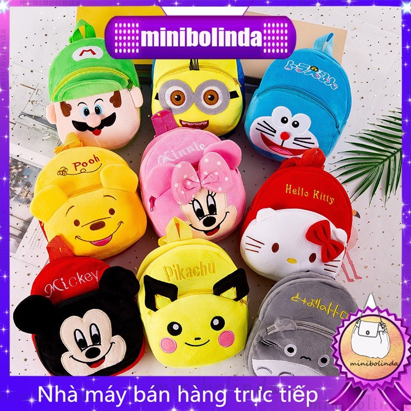 Balo Cho Bé Balo Hoạt Hình Chất Nhung Mịn Cho Bé Mẫu Giáo, Mầm Non Siêu Ngộ Nghĩnh.