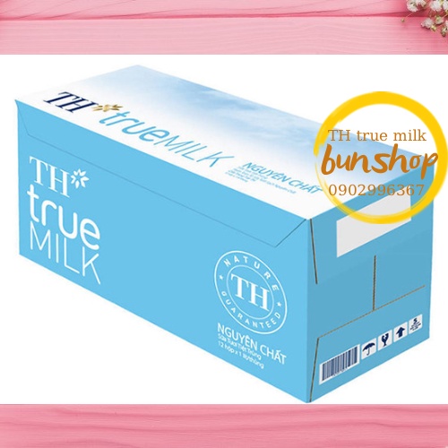 Thùng 12 hộp sữa tươi tiệt trùng TH TRUE MILK nguyên chất/ ít đường/ có đường hộp 1 L