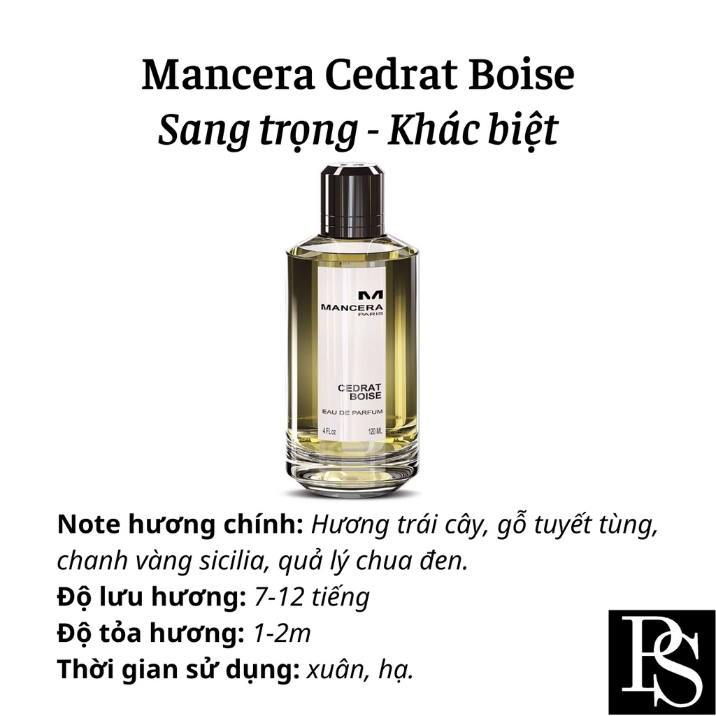 Nước hoa Niche - Mancera Cedrat Boise tươi mát