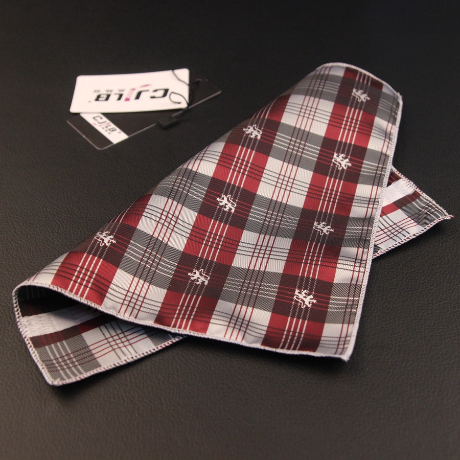 Khăn Tay Efan Bằng Polyester Kiểu Vuông Họa Tiết Rằn Ri Phong Cách Cổ Điển Cho Phái Nam 23*23cm