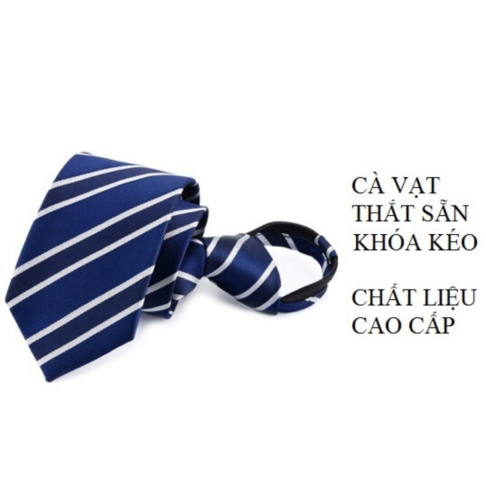 Cà vạt nam thắt sẵn, cavat tự thắt thời trang bản nhỏ 6cm cao cấp chất lượng tốt, Cà vạt phong cách Hàn Quốc