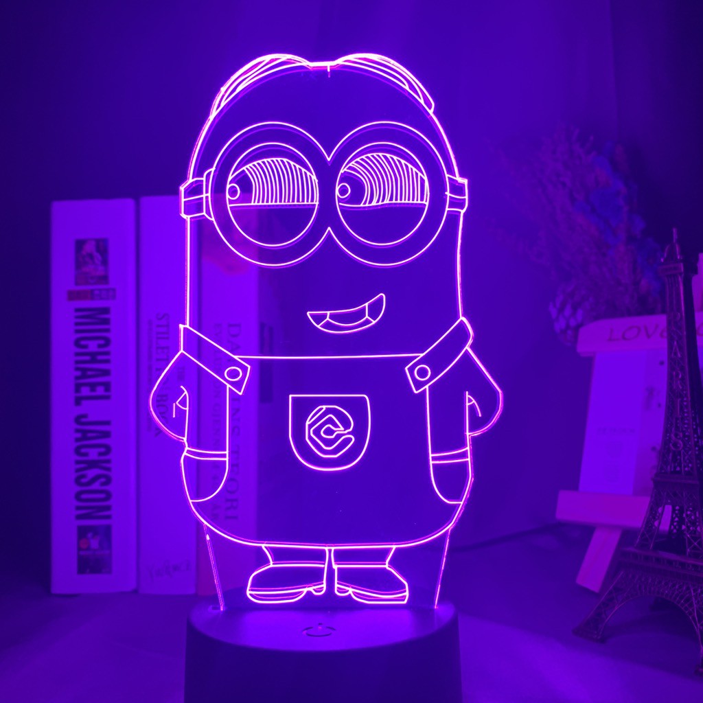 Đèn ngủ hình Minion 3D cảm biến thay đổi màu sắc dành cho trẻ em