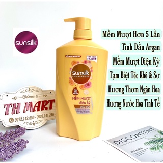dầu gội đầu sunsilk mềm mượt diệu kỳ tinh dầu Argan mềm mượt hơn 5 lần chai 900g