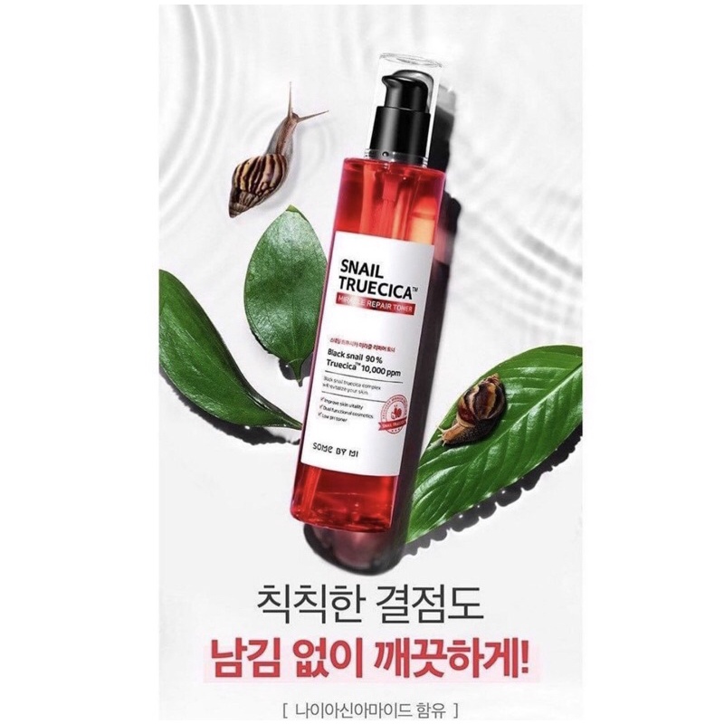 Nước cân bằng da Dưỡng Ẩm, Tái Tạo và Phục Hồi Da Some By Mi Snail Truecica Miracle Repair Toner