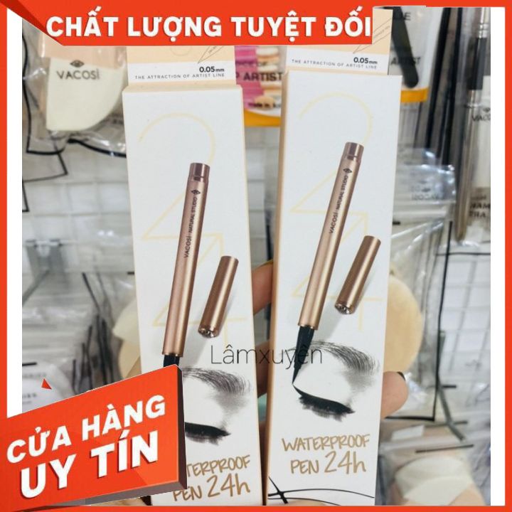 BÚT KẺ MẮT NƯỚC KHÔNG TRÔI VACOSI 24H WATERPROOF PEN VM20 thiết kế sang trọng,tạo đường sắc nét nhỏ,không trôi