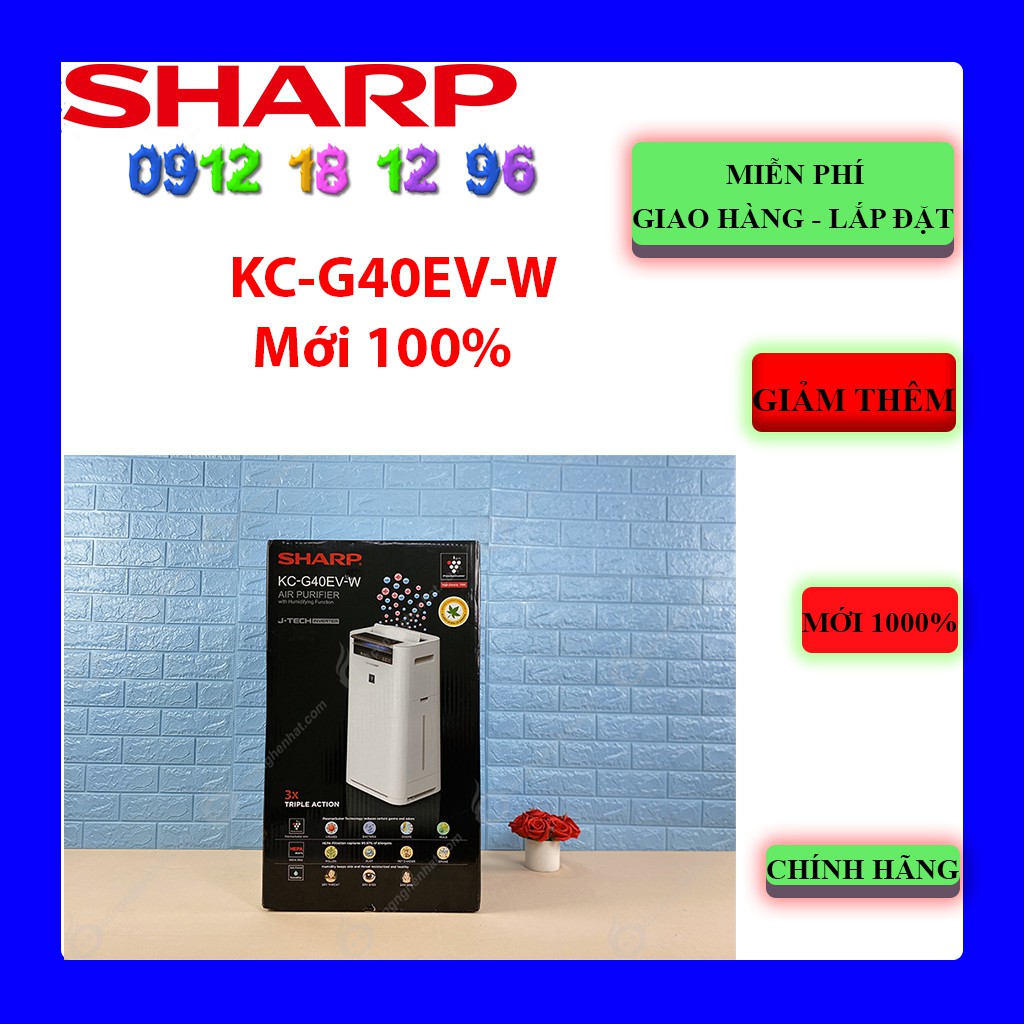 [Mã ELHAMS5 giảm 6% đơn 300K] [Sản Phẩm Mới] Máy Lọc Không Khí Tạo Ẩm SHARP KC-G40EV-W (KC-G40E-W)