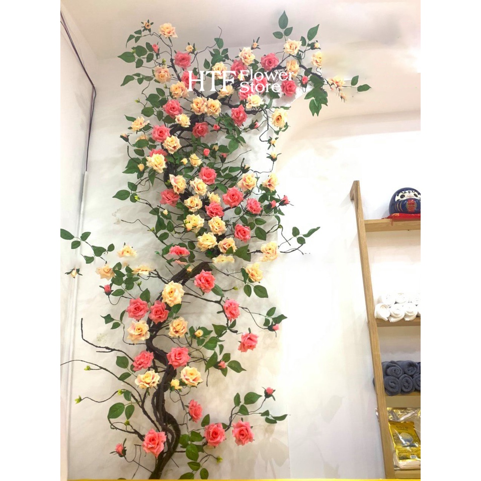 Dây Hồng Cổ, Dây Hoa Giả Trang Trí, Dài 1m7 và 2m1